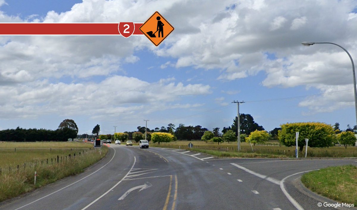 #ROADWORKS – SH2 WAINGAWA TO CLAREVILLE Plan ahead for five OVERNIGHT CLOSURES in one direction between Cornwall Rd/Norfolk Rd and Hughes Ln from TONIGHT Sun 7 Apr, 8pm-5am. STOP/GOs will be in place between Hughes Ln and Chester Rd, 7pm-6am for line marking and sweeping. ^SG