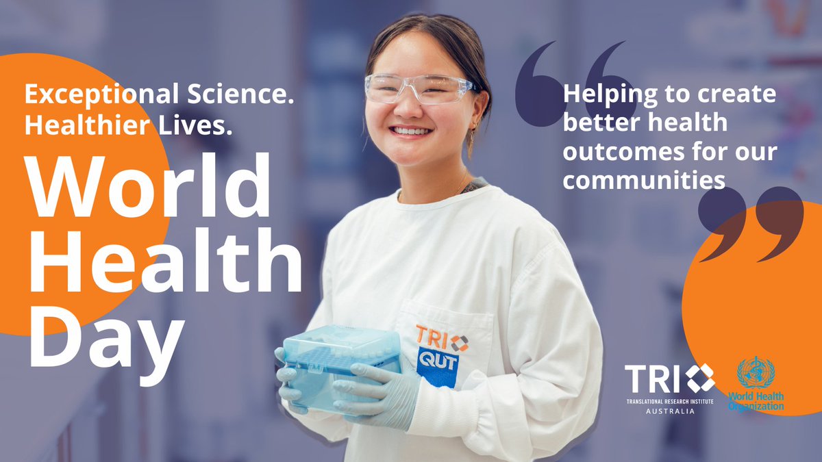 Helping to create better health outcomes for our communities. #WorldHealthDay #TranslationalResearchInstitute