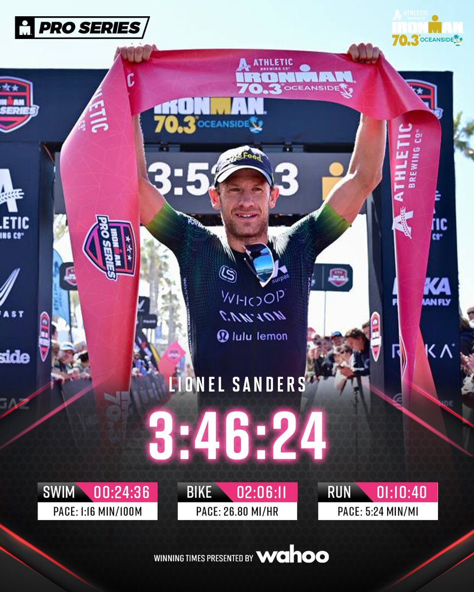 He’s back ❤️‍🔥

Lionel Sanders is your 2024 Athletic Brewing IRONMAN 70.3 Men’s Champion 🏆

#IRONMANtri #IM703Oceanside