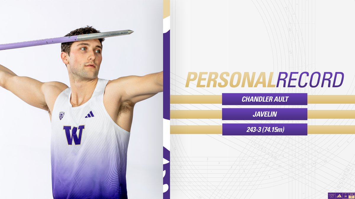 🚀➡️🌛 Chandler Ault launches!! All six throws went over 70-meters and he hits a 𝑷𝑹 of 74.15m (243-feet) to go to #⃣6⃣ in school history, and 9th in the NCAA this season. #GoHuskies