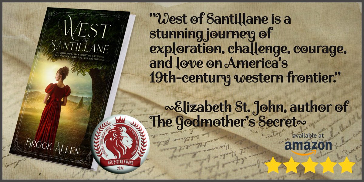 WEST OF SANTILLANE: The incredible, untold story of Julia Hancock. A girl who loved two men--one as her husband, the other like a brother.  And those men were Lewis & Clark. 
amzn.to/48KZn3N 
#mustread #rtlboulevard #IARTG #ebooklovers #ebook #kindlebook #kindlebooks