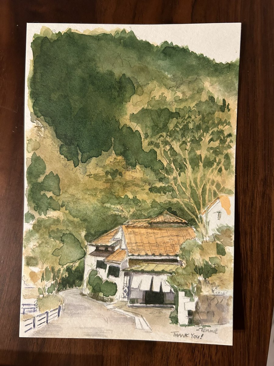 japan_tem's tweet image. I painted a little gift for the place I stayed in izu, they were really kind and nice!! I had a great time