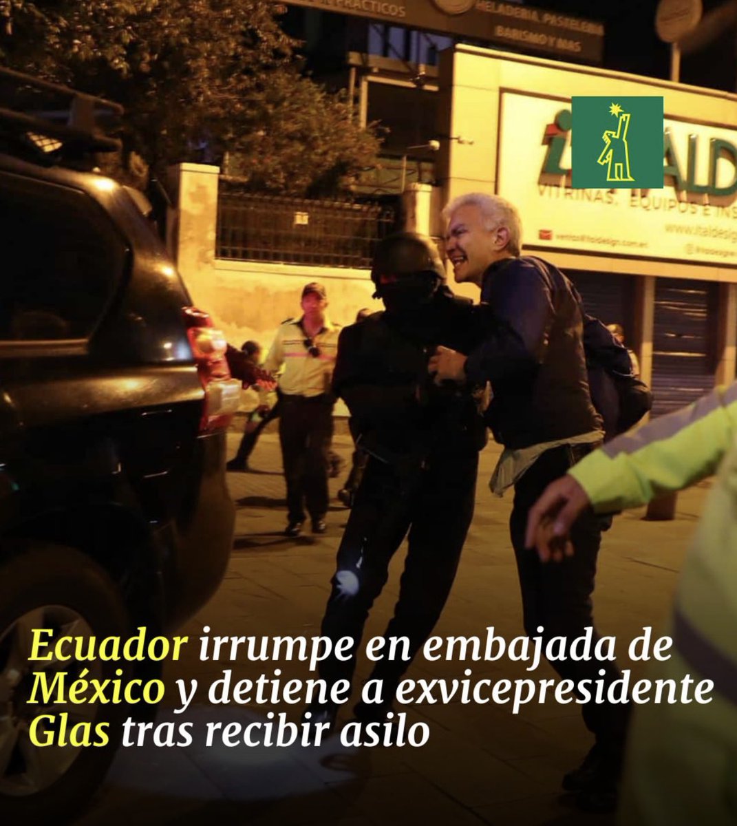 abadpablo's tweet photo. Repudiable la irrupción de Ecuador en la Embajada de México en esa nación. La comunidad internacional debe en sentido general condenar este lamentable hecho. https://t.co/u6EjPy0v89