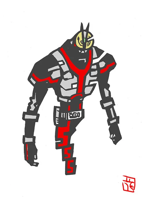 このタッチでヒーロー、怪獣、宇宙人、怪人編。                  #仮面ライダー555  #このタッチ #ファンアート 