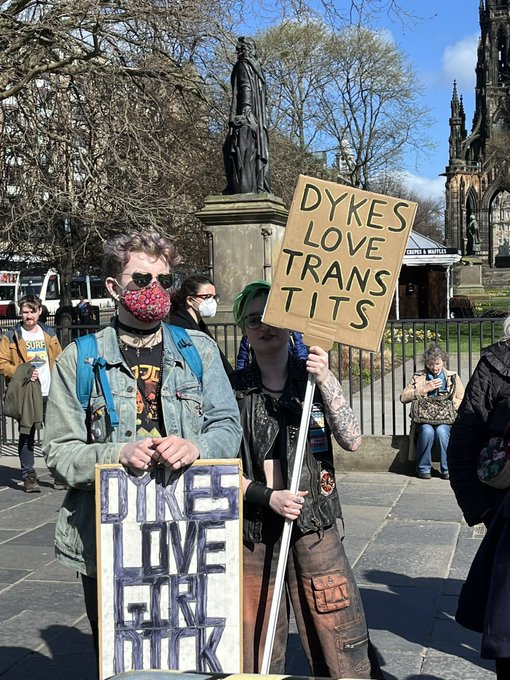 Lesbophobia writ large in Edinburgh. This is what @AusHumanRights are supporting in the name of gender inclusion, whilst ignoring the harm done to lesbians, especially the young ones caught up in the cult. Shame is too tame a word! Hate crime might cover it!
