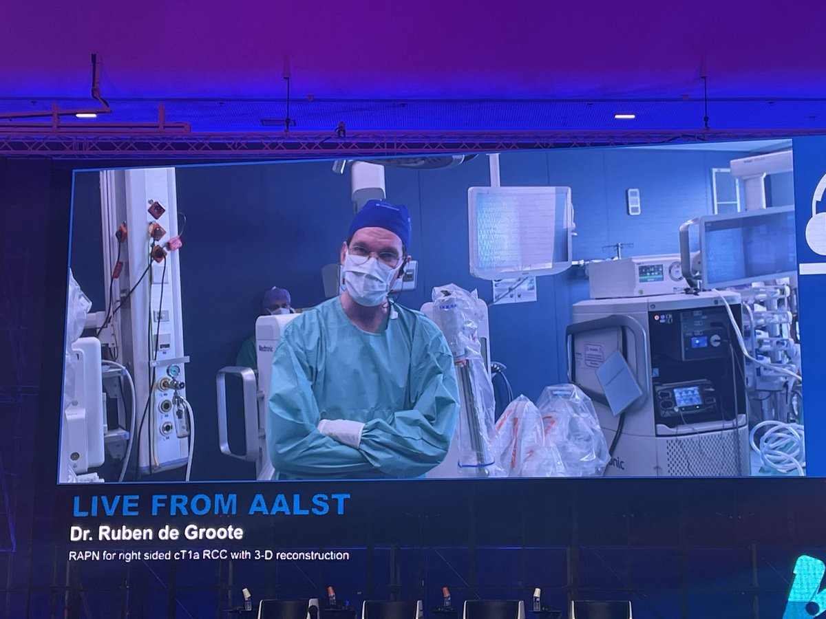 Very proud <a href="/Ruben_De_Groote/">Ruben De Groote</a> for his live case at #EAU24 : performing a nice partial nephrectomy with enucleation with the <a href="/Medtronic/">Medtronic</a> #HUGO system <a href="/surgquest/">Surgquest</a>