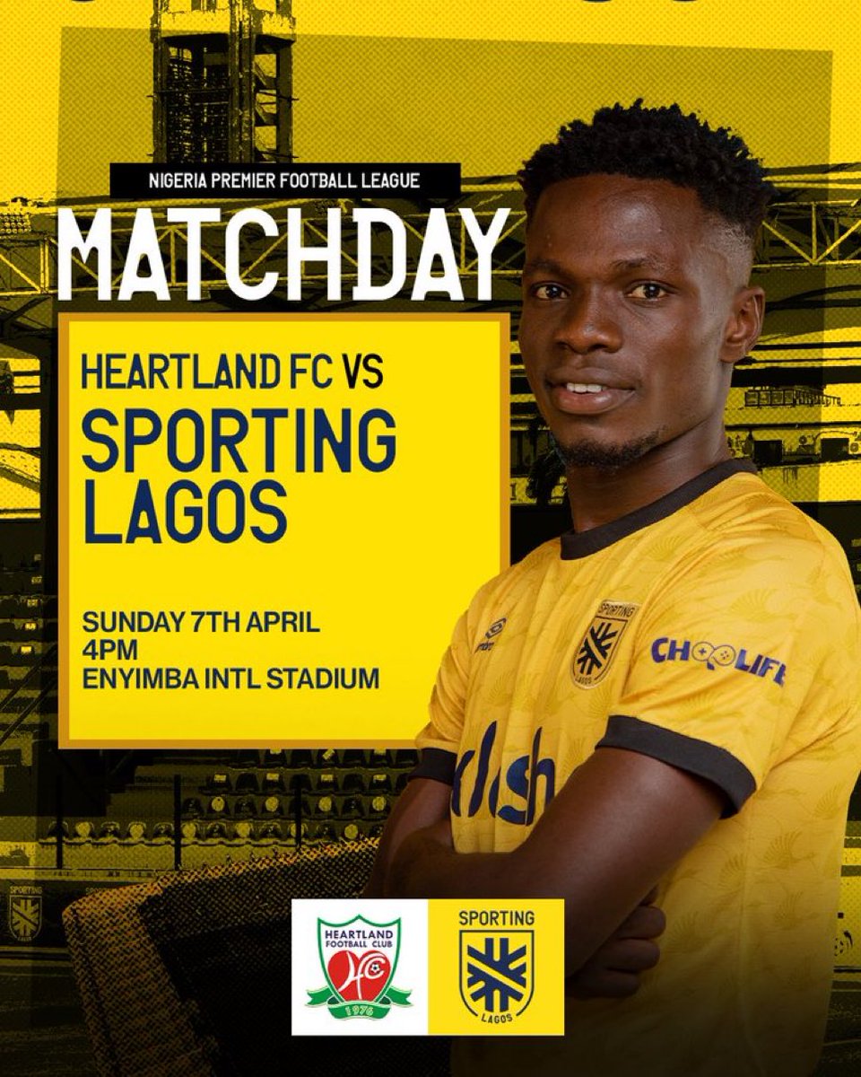 Game Day!!! On Course to get our first Away Win of the Season. We play Heartland of Owerri at the Eyimba International Stadium. We can get all Maximum Points boys. Let’s Go Sporting 💙💛 #SportingAway