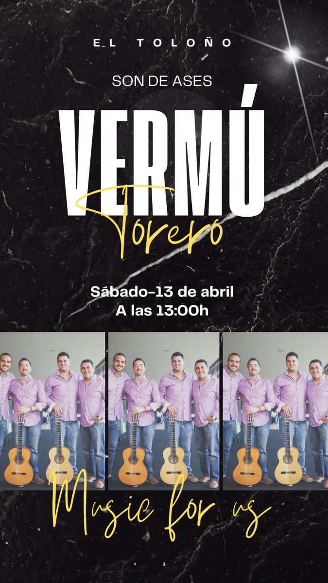 bareltoloño (@bareltolono) on Twitter photo ¡¡Ya tienes plan para el sábado que viene!!
Nos vemos en nuestro VERMÚ TORERO animado con la música en directo de @sondeases PLANAZO, ¿verdad?
#concierto #musicaenvivo #music #musica #concert #bartoloño #sondeases #planes #vitoriagasteiz ¡¡Ya tienes plan para el sábado que viene!!
Nos vemos en nuestro VERMÚ TORERO animado con la música en directo de @sondeases PLANAZO, ¿verdad?
#concierto #musicaenvivo #music #musica #concert #bartoloño #sondeases #planes #vitoriagasteiz