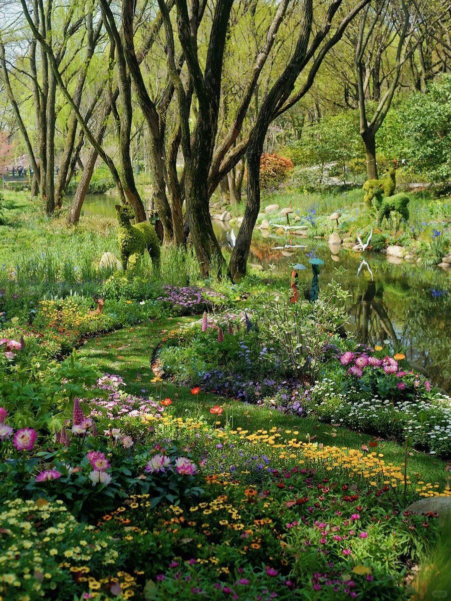 #blossom 🌼🍃 Immerse yourself in the picture-perfect Monet Garden at Gongqing Forest Park 📷: Rionida #meetinshanghai #AllInShanghai #Shanghai