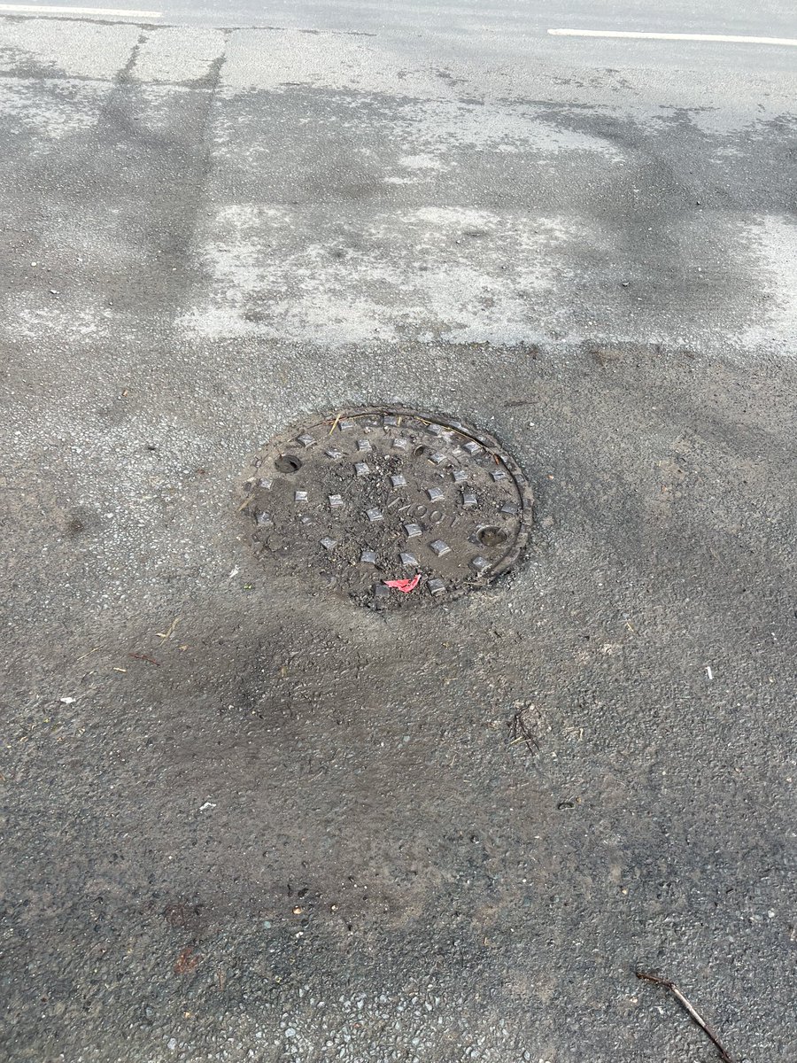 One of the offending manholes that has been spewing sewage onto the streets of Kilham E Yorkshire since November 2023 has eventually stopped. Now time for ⁦@YorkshireWater⁩ to come up with a plan to ensure this does not happen again and not brush it under the carpet.