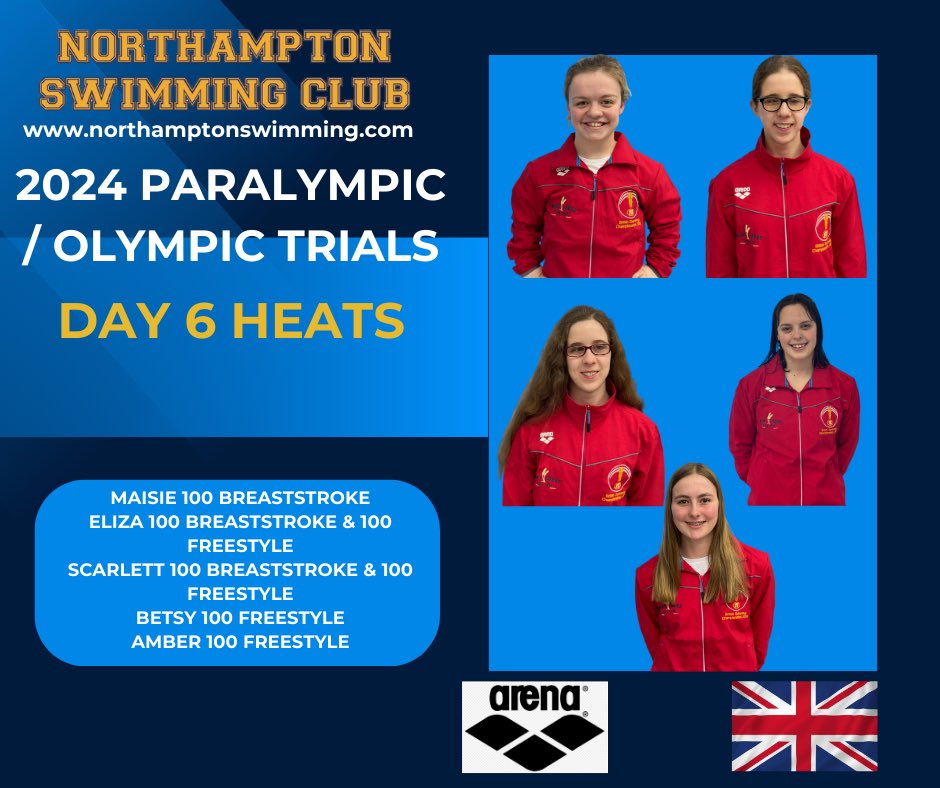 Day 6️⃣ of the Olympic and Paralympic Trials. This is the final day of competition in London. Good luck to all swimmers racing 😃