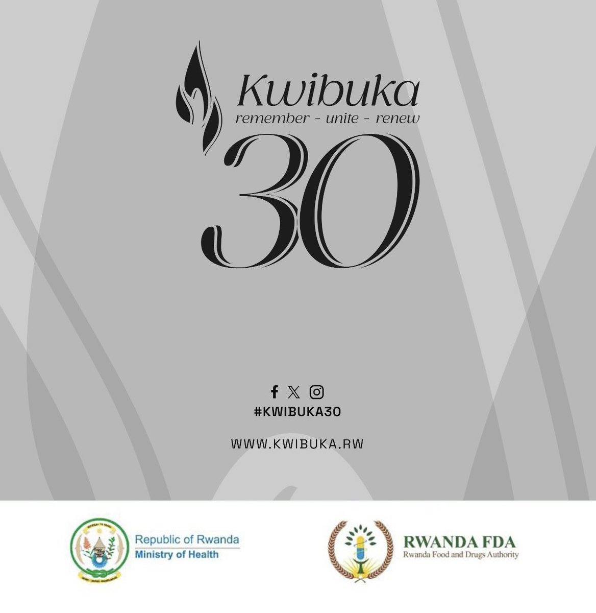 Rwanda FDA stands with Rwandans and the world as we start the 30th commemoration of the 1994 Genocide Against the Tutsi. —— 🇷🇼 FDA yifatanyije n'Abanyarwanda ndetse n’Isi yose muri iki gihe twibuka ku nshuro ya 30 Jenoside yakorewe Abatutsi mu 1994. Twibuke twiyubaka. #Kwibuka30