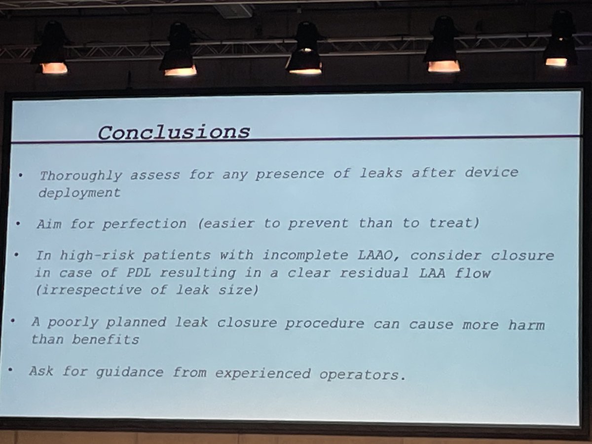 Fantastic talk on LAAC Leak closure- by Domenico DelaRocca - 3.5 % major Cx rate in expert centers