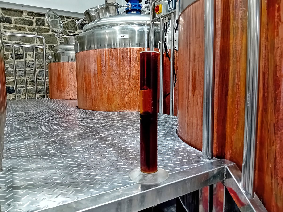 Sunday morning gravity checks in the brewery. Another batch of Endurance dark mild is nearly ready for packaging. #Ballykilcavan #Laois #IndependentBeer