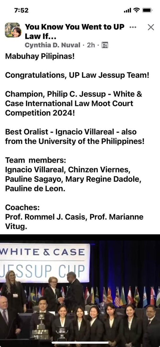 Congratulations, UP Law Jessup Team! Mabuhay ang Pilipinas!🇵🇭