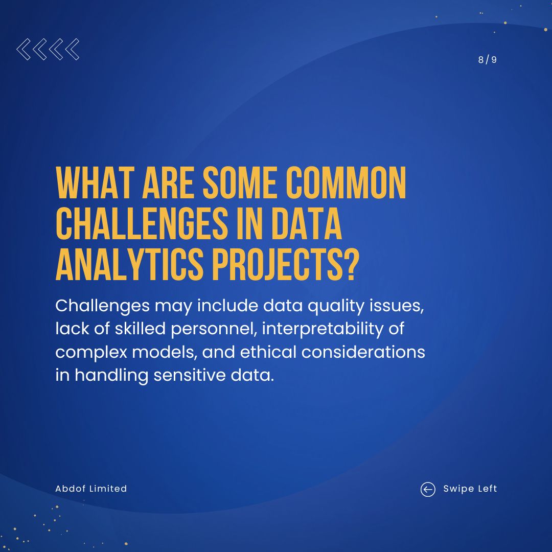 falade41's tweet image. Challenges in #dataanalyticsprojects include :
✅ Data quality issues.
✅ Lack of skilled personnel.
✅ Interpretability of complex models.
✅ Ethical considerations in handling sensitive data.