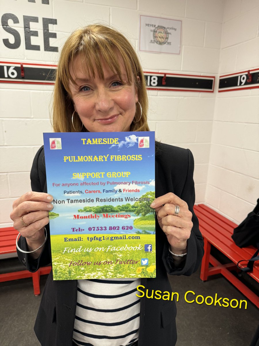 We cannot thank the lovely John Henshaw enough, for getting these photos of the wonderful @PhilMealey and Susan Cookson with our poster, to raise awareness of Pulmonary Fibrosis, a little known incurable lung disease. Are we chuffed? You bet! 😊 Thank you to you both! 💜