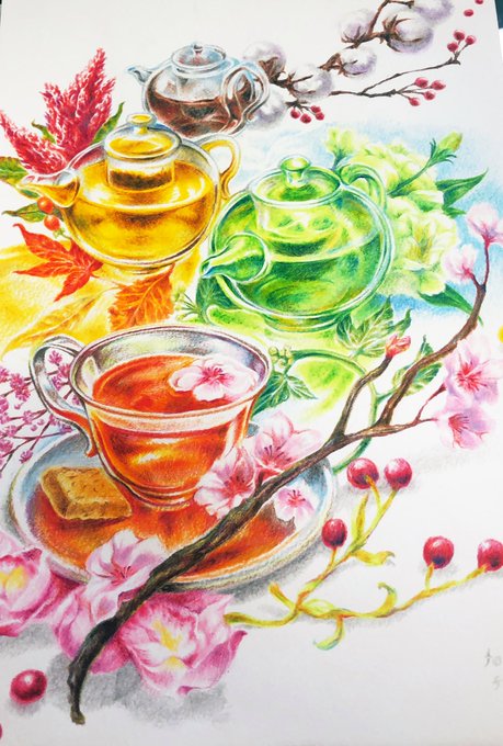 「tea white background」 illustration images(Latest)