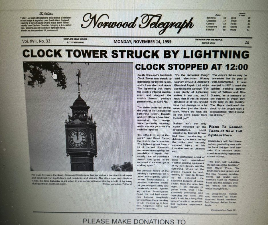 Local News 🗞️ in the Norwood Telegraph 🗞️ from 1955 🗞️

Clock Tower struck by lighting ⚡ clock stopped at 12:00 🕛

#southnorwood #SouthNorwoodClockTower #homecastle #homecastleestateagents #estateagents #southlondon #croydonlondon #NorwoodTelegraph #LocalNews #NorwoodNews