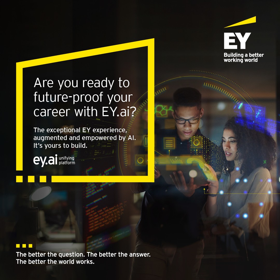 At the EY organization, we invest in your development so you can build the transformative mindset and tech skill set to future-proof your career. 

Explore more: go.ey.com/43JIQMB

 #AI #BetterWorkingWorld #Augmented