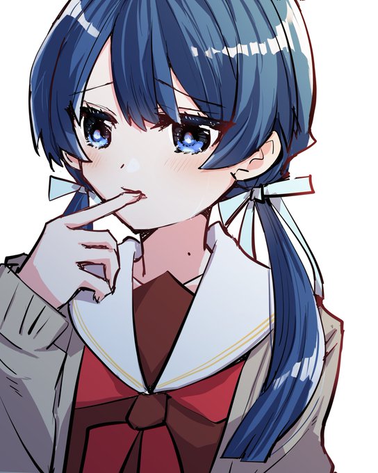 「finger to mouth twintails」 illustration images(Latest)
