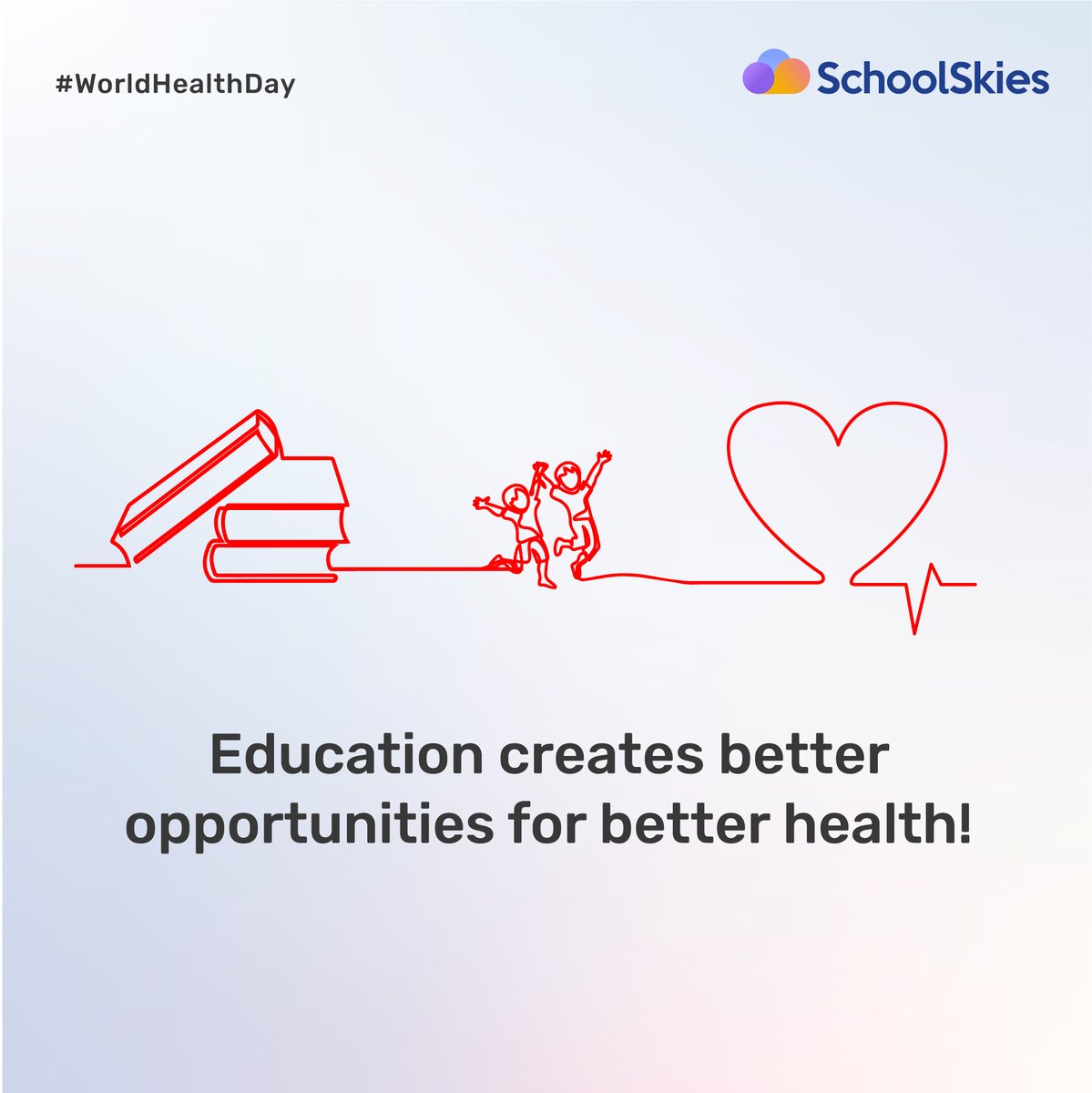 Access to quality education empowers everyone with the knowledge to make informed health decisions. Let’s invest in education to create a healthier future.

Happy World Health Day!

#SchoolSkies #SchoolManagement #ERPSoftware #Efficiency #Innovation #WorldHealthDay