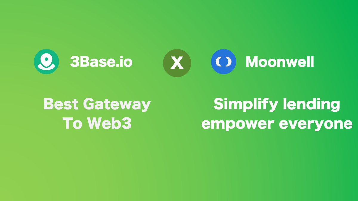 📢 Exciting News Alert! 📢 👏 Thrilled to announce our latest partnership with @MoonwellDeFi 🙌 🚀 Simplify lending, empower everyone. 🌟 💥 Your gateway to seamless borrowing and lending on Base, Moonbeam, and Moonriver.🔥 3base.io/app/moonwell-5…