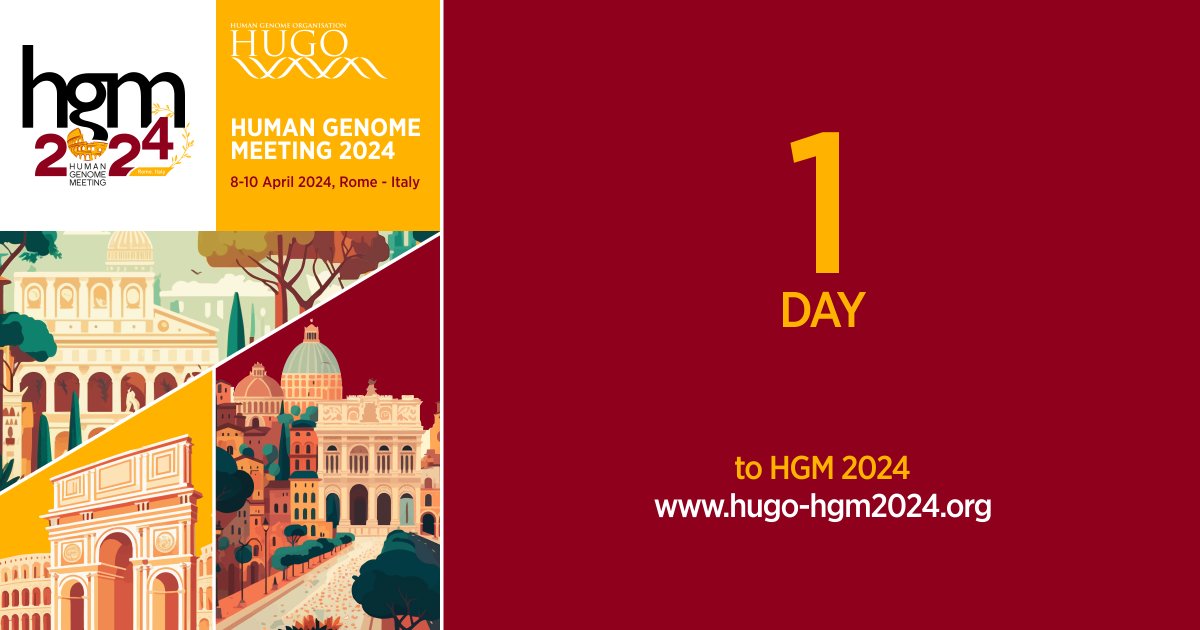 See you in Rome tomorrow! Full programme and information: hugo-hgm2024.org #HGM24 #HUGO2024 #humangenomemeeting