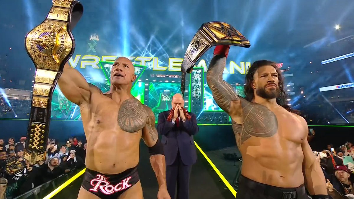 ACKNOWLEDGE THE FINAL BOSS AND THE TRIBAL CHIEF! #WrestleMania