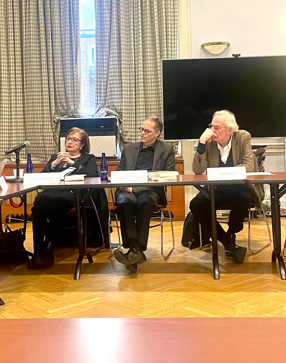 Intense debate this afternoon over the future of critical theory, concrete utopias, love-of-world (or not), international law, post colonialism, and critical praxis with Seyla Benhabib, Axel Honneth, Nadia Urbinati, Steven Lukes, and many colleagues and students @ColumbiaCCCT