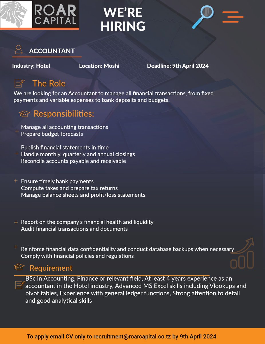 ACCOUNTANT HOTEL MOSHI