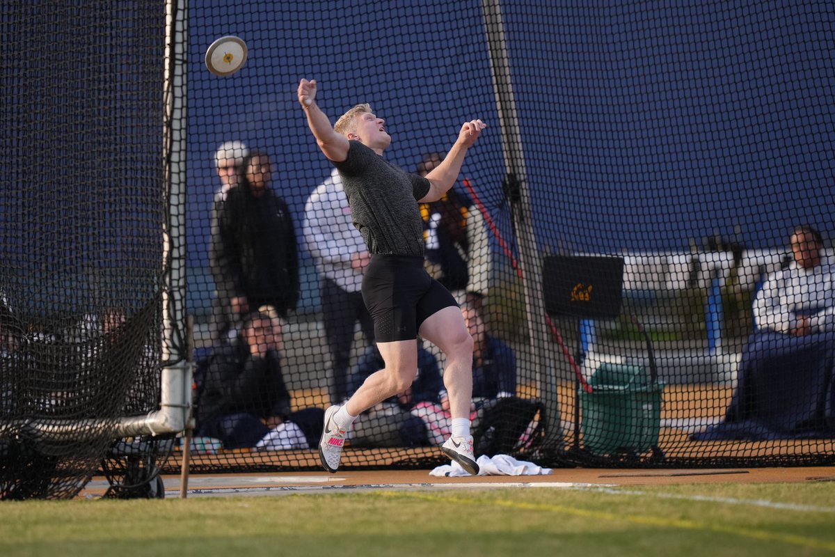 𝐔𝐍𝐑𝐄𝐀𝐋. 🤯 While competing unattached at the Brutus Hamilton Invitational, Mykolas Alekna improved his personal best to 71.39m (234-2) for a new WORLD LEAD! He now ranks 10th all-time in world history. #GoBears🐻