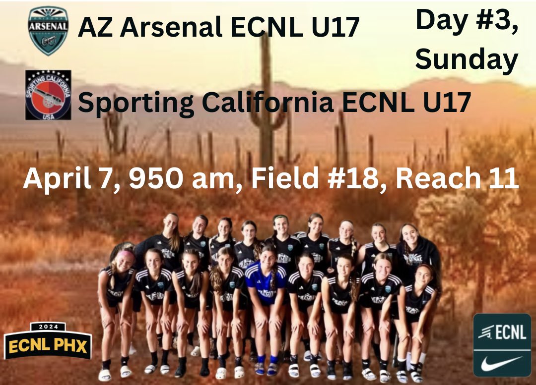 Day #2 win 5-2! Day #3, Sunday, 950 am, Field #18, white jersey, Reach 11. PHX ECNL showcase! @AZArsenalSC @ECNLgirls @ImCollegeSoccer @ImYouthSoccer @TopDrawerSoccer @PrepSoccer #ecnlphx #ecnlgirls