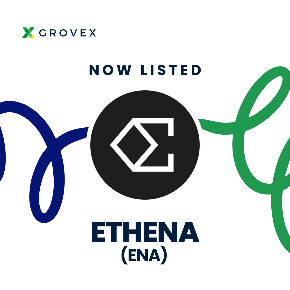 Ethena $ENA is listed on @GroveXchange Purchase $ENA easily with USDT Download the App to trade #ENA now! 👉 m.grovex.io/en_US/appDownl…