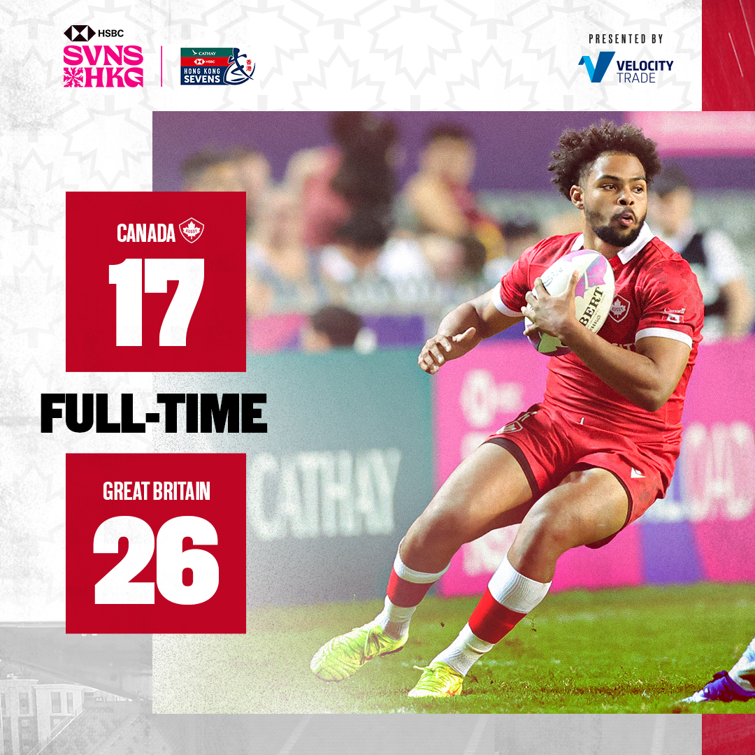 Wrapping up @OfficialHK7s with a close battle against Great Britain. Congratulations to Ethan Turner on scoring his first ☝️ career HSBC SVNS try! Next for Canada’s Men’s Sevens Team 👉 HSBC SVNS Singapore 🗓️ May 3-5, 2024 #RugbyCA | #OneSquad