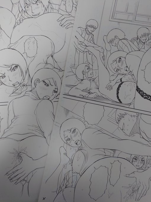 夢幻転生の原稿、ペン入れ中です。強制乱○ネタです。 