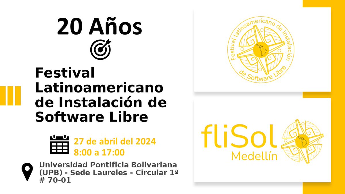 #FlisolMedellín <a href="/flisol_colombia/">FLISoL Colombia</a> <a href="/upbcolombia/">UPB</a>