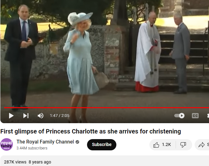 KingofPopTweets's tweet photo. If you look at Queen Camilla's outfits, the christening photo happened on same day of christening. There's video &amp; pic for George &amp; Charlotte's christening. 

So if there's christening for Archie, pic would've taken same day. But no vid. And Camilla's outfit is Louis' christening https://t.co/kTfDL6eXmk