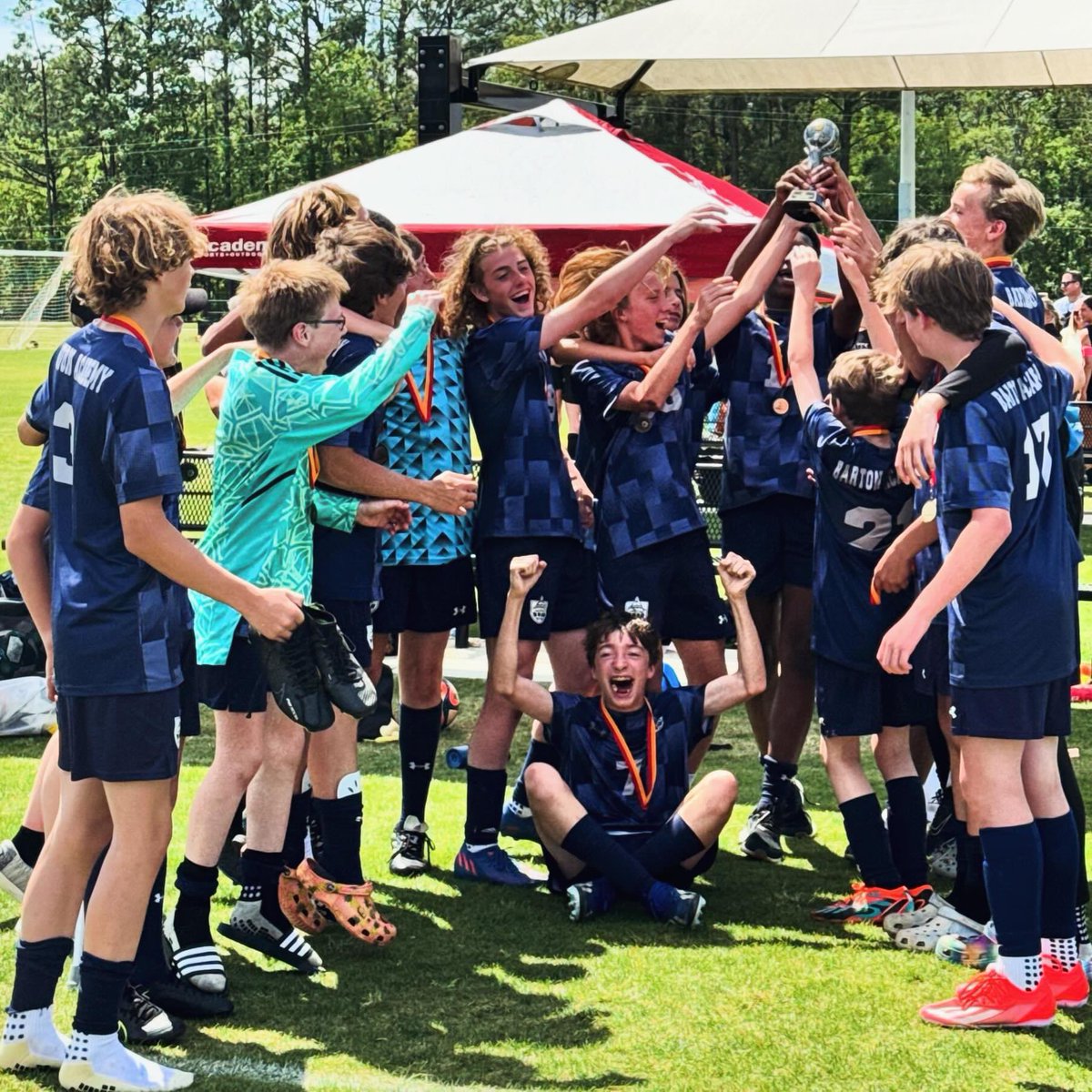 Congrats to @BartonAcademy soccer! These young men are Wildcats Soccer Middle School Champs winning five tournament games and out-scoring opponents 16-0! They are 18 games into the season (4 of those against JV opponents) and remain undefeated! Outstanding season #BartonSoccer!