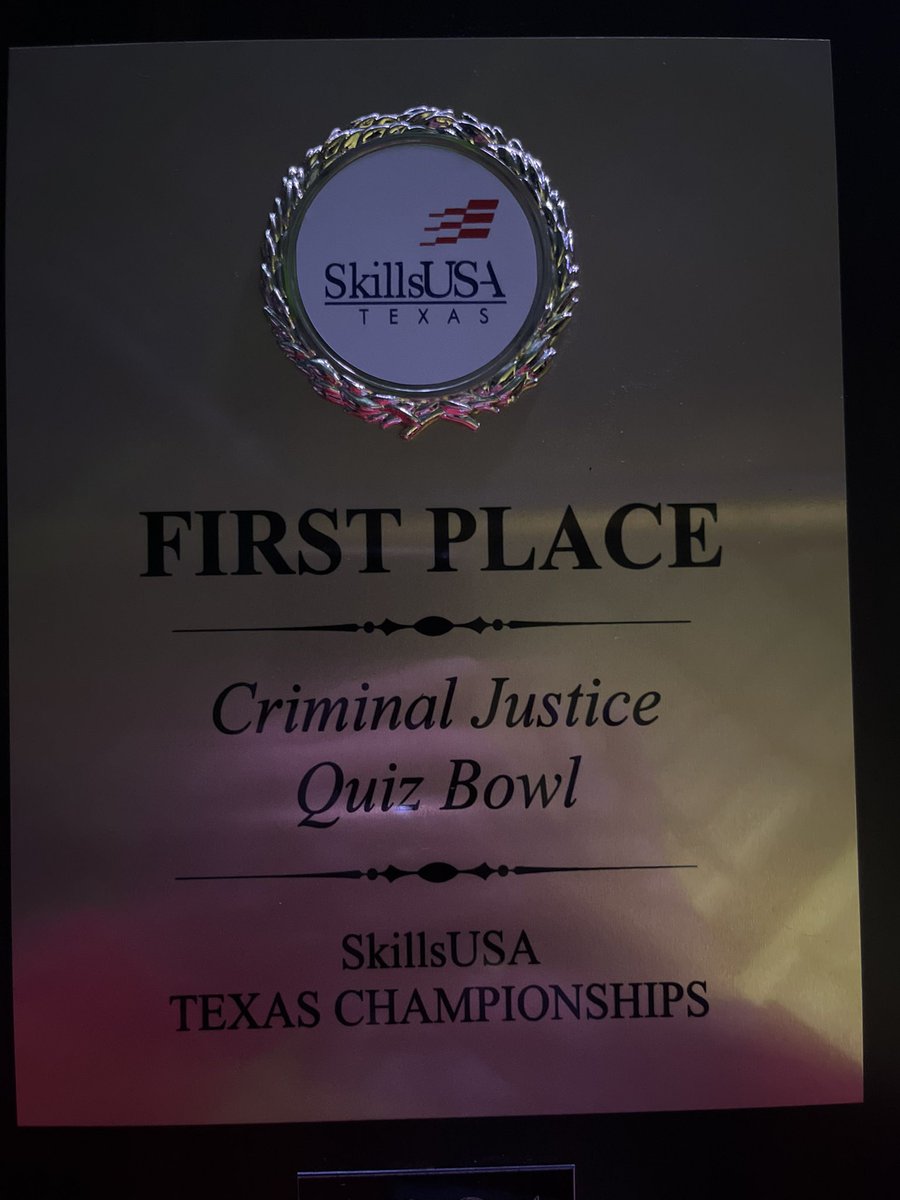 Bel Air Highlanders get the GOLD 🥇 at SkillsUSA in Criminal Justice Quiz Bowl!! 🙌 #BigRedPride #LoyalForever @YsletaISDCTE