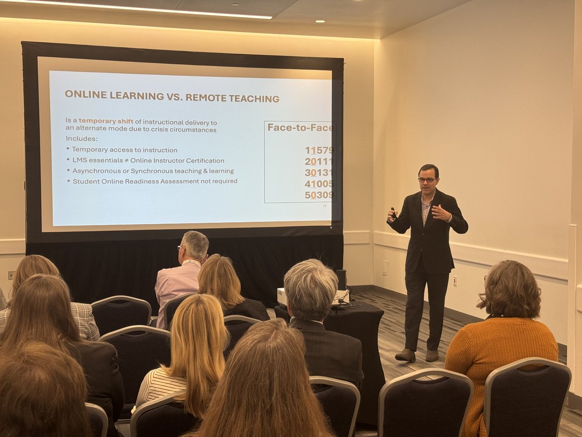 At the AACC Annual Conference, @aacccommcolleges summarizing the work of the first 10 years of the TCC Connect Campus.  I had a great turnout, an entire room, and an engaged audience. 
#onlinelearningandpedagogy #onlinelearning #studentsuccess #facultysuccess #TCCConnectCampus