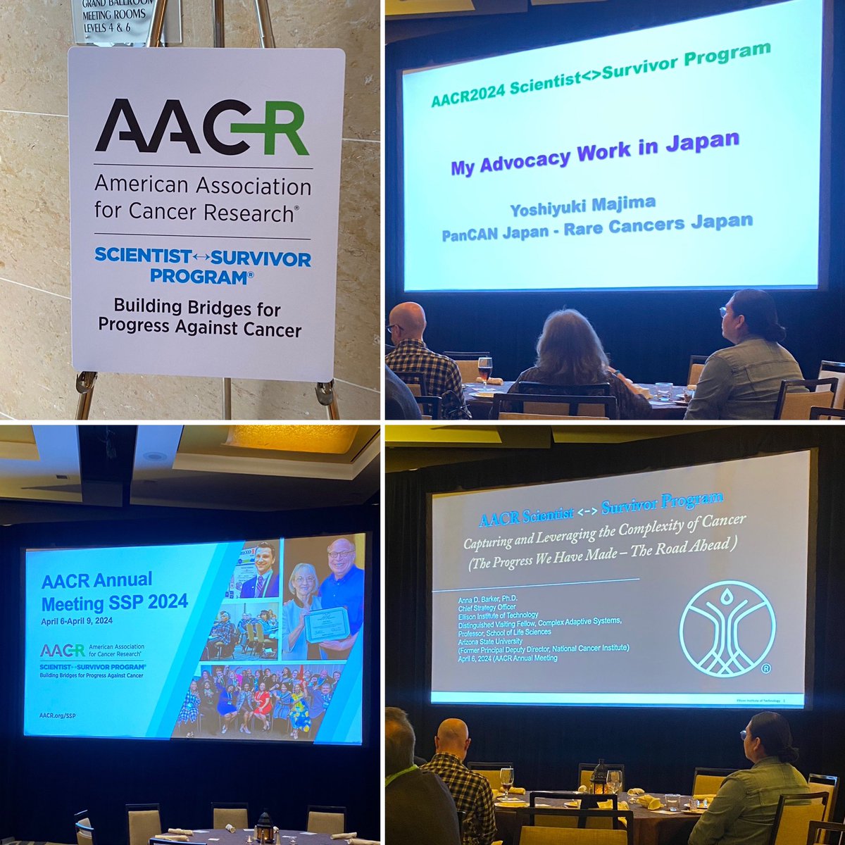 Two great Keynote speakers at @AACR Scientist↔Survivor Program #AACR24 Dinner by program founder Dr. @AnnaBarker20 and Japan PanCAN Japan President & SSP advocate @yoshiyukimajima #AACRSSP