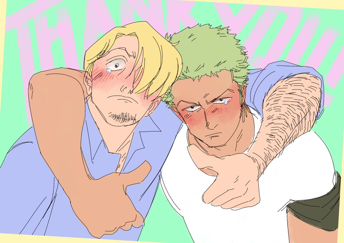 I got my new computer! 🥳 I was totally overwhelmed by your support. It made me tear up for real, so as promised, the first thing I drew on my new PC was Zoro & Sanji clonking their heads together to express my appreciation. THANK YOU!! It's good to be back!