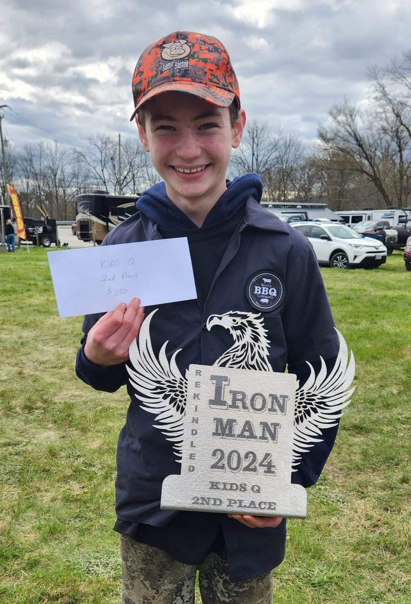 Another great competition weekend. Ironman Rekindled I'm Seven Valleys PA. No electronics,  just hard-core BBQ.
Proud of my boy, 2nd in Kids Q with a damn fine double smash burger