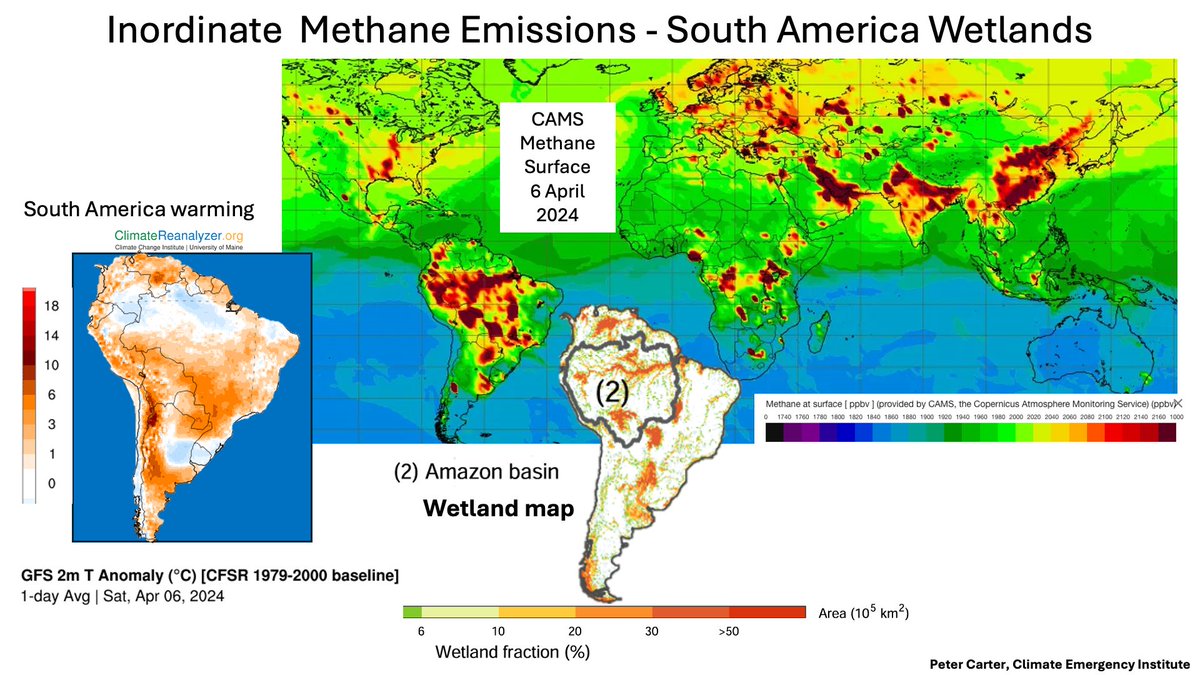 INORDINATE SOUTH AMERICA WETLAND METHANE
Huge amount of feedback methane from South America's wetlands   CAMS satellite data
#methane #climatechange #globalwarming