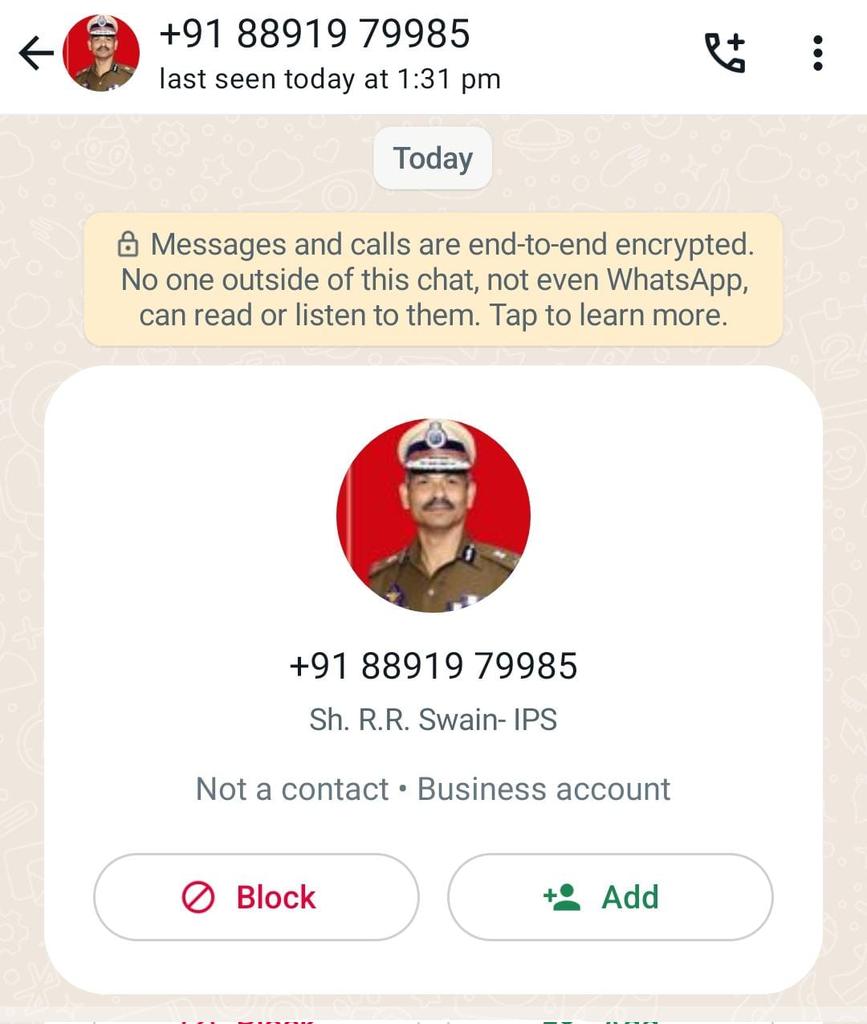 This is to convey fellow police officers, colleagues from other government services, departments and members of the general public that a fraudster (who is being identified) is using a mobile phone number 8891979985 and is falsely posing as Sh R R Swain DGP J&K.This fraduster…