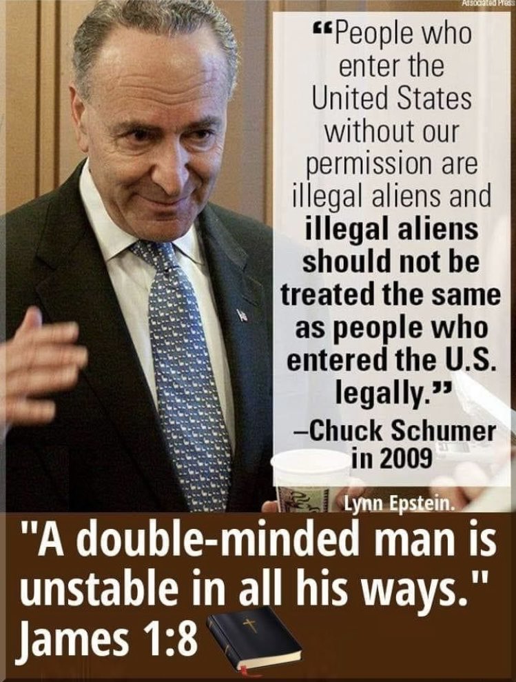 In 2009 Chuck Schumer was against illegal immigration. Today he is one of the major players in the globalist open border policy. He is not what is best for America. ♦️We must all vote red #Election2024 to counteract his power in congress♦️