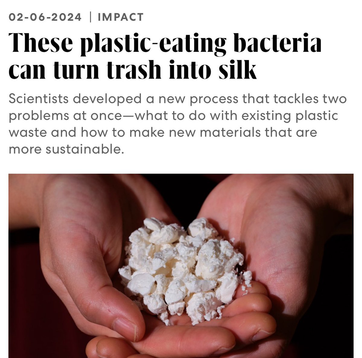 Biologists literally turned plastic into silk and you’re worried about the future