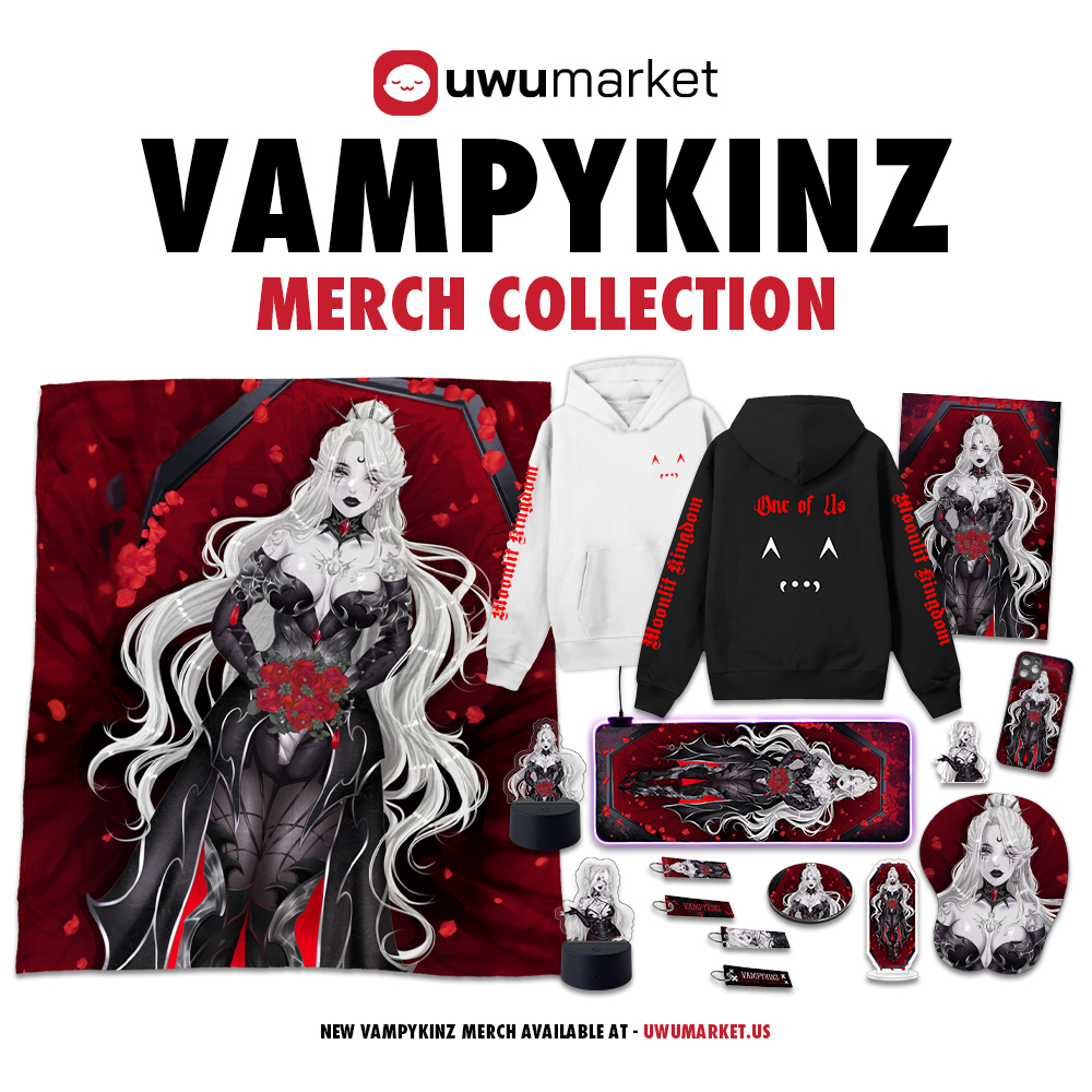 ❤️THE FIRST NEW VAMPY MERCH IS LIVE !❤️ SHOP THE ENTIRE MOONLIT COLLECTION NOW ! BELOW ! FIRST EVER NEW LED DESKMAT! #UWUMARKETDROP @SHOPUWUMARKET