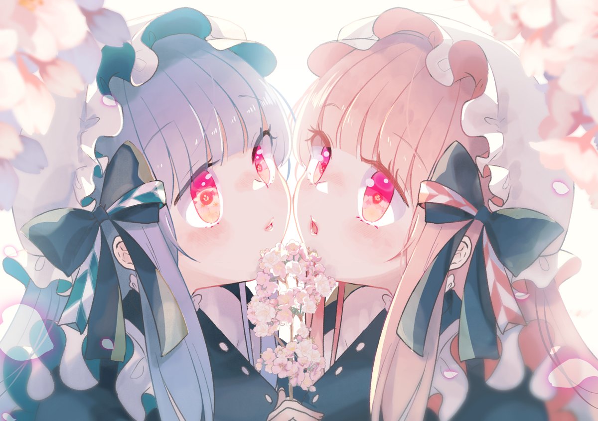 「メイド琴葉姉妹 」|おやすみまくらのイラスト